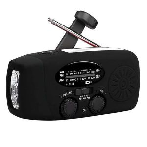 Radio D'urgence À Manivelle Avec Lampe De Poche Et Chargeur Solaire - Portable, Résistante Aux Intempéries, Chargeur De Téléphone Usb, Idéale Pour Les Aventures En Plein Air - Neuf
