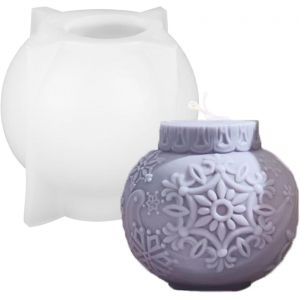 Moule 3d En Silicone Pour Bougie De Noël (Fleur Blanche) - Forme De Boule De Noël - Moule En Silicone Pour La Fabrication De Bougies - Décoration Artisanale - Neuf