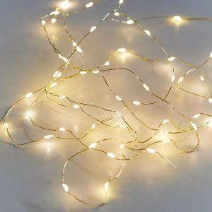 JGD-Guirlande Lumineuse Dor&eacute;e 3 m avec 60 LED pour Mariage No&euml;l et D&eacute;coration Int&eacute;rieure - Cadeau de Luxe en Tissu et Fil Dor&eacute; - Dimensions: 3 m de Longueur - Neuf