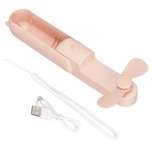 HJLIAN Petit ventilateur portatif USB avec reglage a 3 vitesses, ventilateur de bureau pliable d'exterieur, batterie externe, rose - Neuf