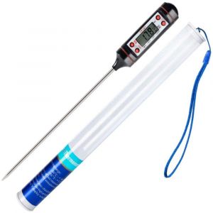 KAL-® Thermomètre De Cuisine Numérique Thermomètre Pour Viande À Lecture Instantanée Avec Sonde Super Longue De 15 Cm Et Écran Lcd Pour Aliments Viande Barbecue Vin Lait Huile Dessert Nourriture Eau - Neuf