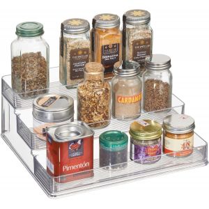 Kal-Idesign Linus Organisateur Cuisine Pour Placards, Grande &Eacute;tag&egrave;re Cuisine &Agrave; 3 &Eacute;tages En Plastique, Transparent - Neuf