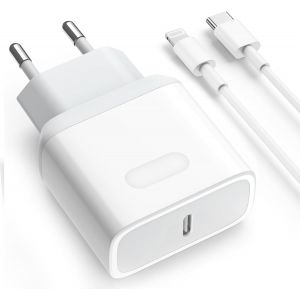 Fast Charger Iphone 20w Usb C Plug With 2m Cable For Iphone 14/14 Plus/14 Pro/14 Pro Max/13/12/11/Se/Xs/Xr/8/7/Ipad - Neuf