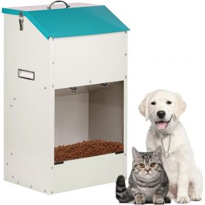 Nourrisseur Automatique Pour Grands Chiens De 50 Lbs, Nourrisseur Automatique Extérieur, Distributeur D'aliments Pour Grands Chiens, Nourrisseur À Gravité Galvanisé De Grande Capacité Pour Les - Neuf