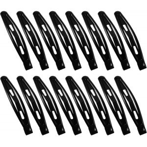 Lbgwp60-Lot De 16 Barrettes À Cheveux Antidérapantes En Métal Pour Femme - Accessoires Pour Cheveux Noirs - En Forme De Goutte D'eau - Couleur Unie - Pour Toutes Les Coiffures Épaisses Et Fines - Neuf