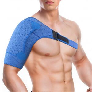 Orth&egrave;se D'&eacute;paule En N&eacute;opr&egrave;ne Compressif Pour La Pr&eacute;vention Des Blessures, La R&eacute;cup&eacute;ration, Les Luxations Acromio-Claviculaires, La Stabilit&eacute; De L'&eacute;paule Et Les &Eacute;paules Arthritiques, W, Bleu - Taille S - Neuf