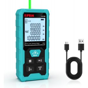 Ulteronixshop-T&eacute;l&eacute;m&egrave;tre Laser Vert, 100M Appareil de Mesure Num&eacute;rique avec Batterie USB Type C, Pr&eacute;cision &plusmn;2 mm, Niveau &Eacute;lectronique, 10 Modes de Mesure, Laser de Classe II, Plaque R&eacute;flectrice, LD100 - Neuf
