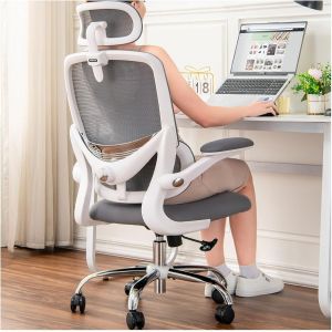 SUBZONAL-Chaise de Bureau Ergonomique, Chaise de Bureau Dossier Haut en Maille, Support Lombaire R&eacute;glable, Accoudoir Relevable, Appui-T&ecirc;te Amovible, Chaise de Jeu pour Ordinateur Pivotante, 150 KG - Neuf