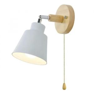 Applique Nordique En Bois Applique De Chevet Applique Murale Pour Couloir De Chambre Avec Interrupteur À Fermeture Éclair Librement - Neuf