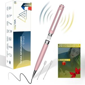 Stylo enregistreur Audio Micro Espion (Rose)-64Go-USB 3.0 Type C-Capturez avec Le dictaphones Vocal. Micro enregistreur Mini pour Réunions Conférences Journaliste-E-Book Gratuit.[V329] - Neuf