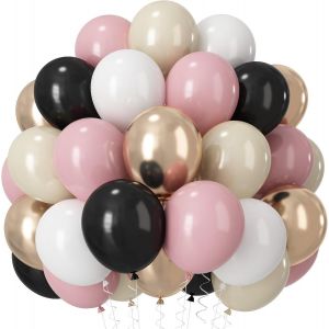 SJZG-Lot De 60 Ballons En Latex Pour Femmes Et Filles U2013 Ballons R&eacute;tro En Latex Pour Femmes, Filles, Anniversaire, F&ecirc;te Pr&eacute;natale, Mariage U2013 Ballons En Latex Pour Femmes Et Filles U2013 Noi - Neuf