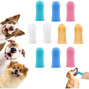 Cmws-10 Pièces Brosse A Dent Chien Brosse À Dents À Doigt Animaux Brosses À Doigts Pour Chien Et Chat En Silicone Souple Pour Le Nettoyage Et Le Soin Des Dents Du Chien - Neuf