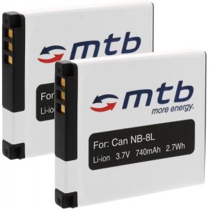 2X Batteries NB-8L pour Canon PowerShot N,A2200 A3000 A3100 A3150 A3200 is...+ Voir liste! - Neuf