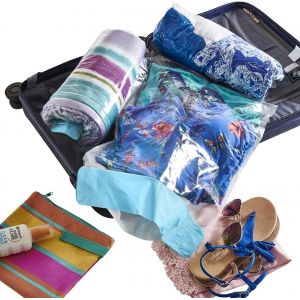 SJZG-Home Lot De 2 Sacs De Rangement Sous Vide 100% Herm&eacute;tique Et Statique Transparent - Neuf