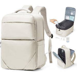 Sac 40x20x25 Ryanair a Dos Sous Vide Voyage Avec Pompe,Sac a Dos Compression Voyage Cabine Avion Sous Vide,Bagage Cabine 40x20x25,Sac Airbag Voyage Sous Vide Beige.[T137] - Neuf