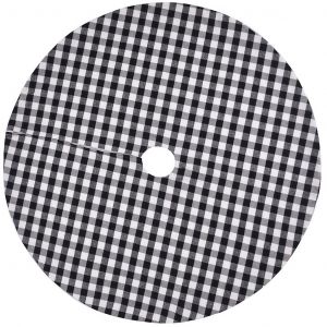 Jupe de sapin de No&euml;l &agrave; carreaux noirs et blancs, tapis rond, couvre-pied de sapin, d&eacute;corations de No&euml;l et de f&ecirc;te du Nouvel An, 119 cm (47 pouces). - Neuf