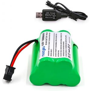 KAL-6V Batterie 1500Mah Rechargeable Aa Nimh Pack Batterie Pour Rc Voiture Lampe Solaire Avec Câble De Charge (6V Trapèze) - Neuf