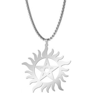 Kal-Collier Pentagramme Pendentif Arbre De Vie Pendentif Pentacle En Acier Inoxydable Wicca Pagan Bijoux Pour Femme - Neuf