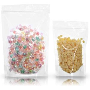 Lot De 100 Sachets Transparents À Fond Plat Pour Aliments Surgelés (9 X 14 Cm) Et Réutilisables Avec Fermeture Éclair (11 X 17 Cm). - Neuf