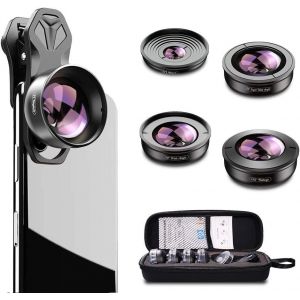 Universal Phone Camera Lens Kit 0.45X Grand Angle 140 &deg; + 12.5X Macro Lentille Clip-on iPhone Lentille pour iPhone 8 7 6 Plus Samsung et la Plupart des Smartphone Android - Neuf