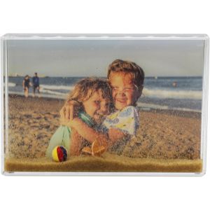 Cadre photo &agrave; paillettes en acrylique transparent 10,2 x 15,2 cm (argent&eacute;) &iquest; Cadeau personnalis&eacute; id&eacute;al ou d&eacute;coration d'int&eacute;rieur - Neuf