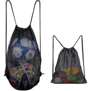 Sac À Dos À Cordon En Maille, 2 Tailles Sac Natation En Maille, Sac À Cordon De Filet De Sport Résistant, Grande Capacité Sac À Dos À Crampons En Filet Pour La Plage Gymnase Achats Plein Air - Neuf