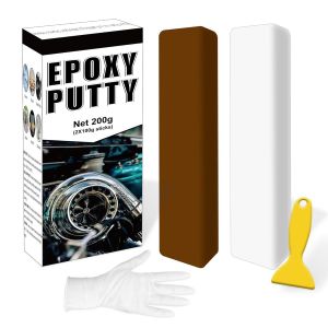 Mastic époxy 200 g,mastic métallique en 2 parties,mastic de réparation en plastique,verre,fissure d'évier en céramique pour une réparation et un collage rapides,résistant à la chaleur et étanche - Neuf