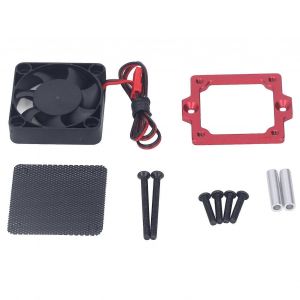 2024-RC voiture ESC ventilateur de refroidissement DC 5V en alliage d'aluminium en plastique stable haute sécurité ESC dissipateur de chaleur pour Traxxas 1/10 RC jouet rouge - Neuf