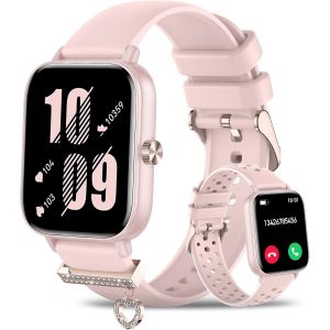 Montre Connectée Femme Avec Appels Bluetooth, 1,85"" Hd Smartwatch Pour Android & Ios, Montre Sport Avec Podomètre, 100+ Modes Sportifs, Sommeil, Fréquence Cardiaque, Cycle Menstruel, Rose[Z919] - Neuf