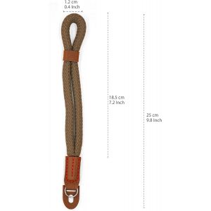 Dragonne Universelle Pour Appareil Photo - Sangle Main De S&eacute;curit&eacute; Pour Appareils Num&eacute;riques R&eacute;flex Hybrides Etc. Coton & Pu Cuir - Caf&eacute;[Z4785] - Neuf