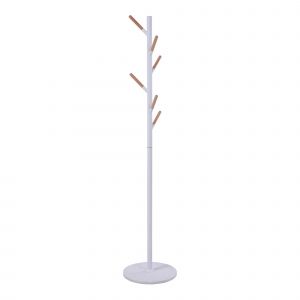 Portemanteau meuble d'entr&eacute;e design 172 x 37 cm acier blanc Helloshop26 03_0010381 - Neuf