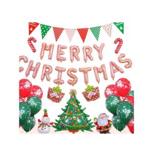 Ensemble de ballons de No&euml;l en aluminium or rose pour la d&eacute;coration de f&ecirc;te - Neuf