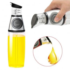 Hjlian Distributeur D'huile Et De Vinaigre De 500 Ml, Bouteille En Verre Avec Mesures, Pulverisateur D'huile Pour La Cuisine - Neuf