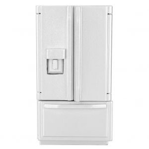 Refrigerateur Miniature En Bois De Bouleau A Double Porte Et Double Etage, Modele De Simulation Pour Doorhouse, 1:12, Argent - Neuf