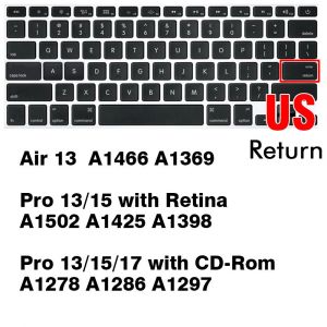 Couverture de clavier transparente pour Macbook Air 13 M2 Pro 13 M1 Pro14 15 16 Retina 11,coque de protection en Silicone A2337 A2779 A2681 - Type US Air Pro 13 15 17 - Neuf