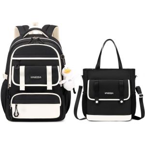 CHECARZHN--NO1-Sac À Dos Pour Fille, Ensemble De Cartable Fille Avec Sac Bandoulière, Sac D'École Fille Pour École Primaire Collège, Sac À Dos Voyage Pour Enfant Adolescent De 9 À 18 Ans - Neuf