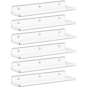Etag&egrave;re Flottante Pour Livres, Pack De 4, 61 Cm Etag&egrave;re Murale En Plastique Pour Photos/Cosm&eacute;tiques/&Eacute;pices, Pour La D&eacute;coration De La Salle De Bain/Chambre/Cuisine/Salon, Blanc - Neuf