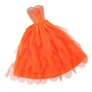 Robe de soir&eacute;e de mode pour v&ecirc;tements de poup&eacute;e orange multicouches robe - Neuf
