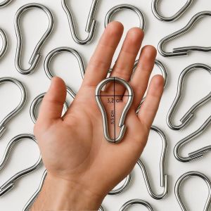 MEVRONISSHOP-Lot de 10 Crochets pour Rideaux de Soleil, ext&eacute;rieur, avec Anneaux en Acier galvanis&eacute;, Crochets en Acier pour Rideau de Douche (Mousquetons pour Tube, Set 10pz) - Neuf