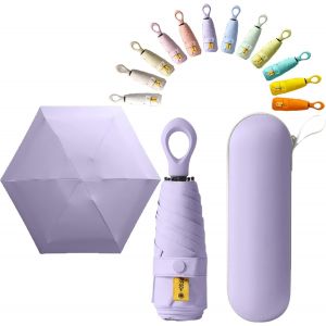 Mini Parapluie De Poche Pliant De Voyage Protection Uv Upf 50/Anti Tempete Ultra L&eacute;ger Et Femme R&eacute;sistant Aux Compact Portable Umbrella - Neuf