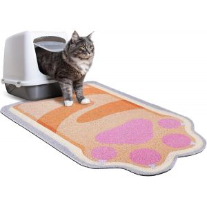 Cmws-Tapis De Litière Pour Chat, 90 X 60 Cm, Facile À Nettoyer, Antidérapant, Imperméable, Piège Pour Litière Pour Chat, Marron - Neuf