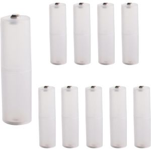Lot De 10 Adaptateurs De Batterie Aaa-Zu-Aa - Bo&icirc;tier Transparent - Adaptateur Aaa-Zu-Aa Avec Contacts M&eacute;talliques Sur La Partie Inf&eacute;rieure Pour Convertisseur De Batterie Aaa Vers Aa[Z831] - Neuf