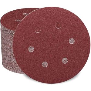 JEXNOVASHOP-100 pi&egrave;ces Disque de Pon&ccedil;age 150mm Grain 40/60/80/120/180/240/320/400/600/1000 Grains 6 trous Id&eacute;al pour Poncer/Polir/D&eacute;rouiller - - Neuf