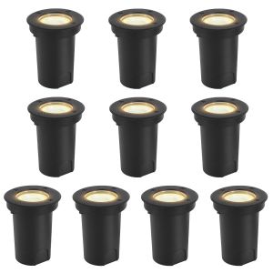 10x Lumi&egrave;res Enterr&eacute;es Pivotant Ip67 3w Lampe De Paysage Enterr&eacute; &Agrave; Led Blanc Chaud - Noir Bo&icirc;tier, &Eacute;clairage Ext&eacute;rieur - Neuf