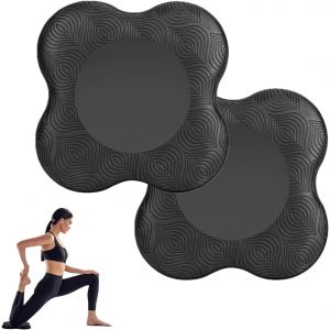 Ulteronixshop-Yoga Genouill&egrave;re 2 Pi&egrave;ces,Coussin De Genou Antid&eacute;rapant 18x18cm,Prot&egrave;ge Genoux Coudes Et Poignets Pour Yoga Pilates Stretching Fitness,Accessoire Sportif De Protection - Neuf