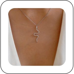 Kal-Collier De Serpent Boho Choker Dor&eacute; Collier Pendentif Serpent Cobra Vintage Collier Punk Statement Minuscule Strass Serpent Charme Collier De Serpent Minimaliste Bijoux Pour Les Femmes - Neuf