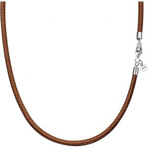 Trahoo-Chaîne En Cuir 925 Fermoir En Argent Tressé Imitation Cuir Collier 2.5mm Large Femmes Hommes Chaîne Pour Pendentif 45-60cm Sélectionnable Bricolage - Neuf
