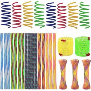 Letnerny-30 Pièces Jouet De Chat À Ressort, Coloré Ressort De Chat, Ressort Chat Jouet Pour Chaton Animal Rester En Bonne Santé, 3 Styles - Neuf