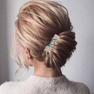 Kal-Pinces Cheveux Mariée Barrette N?uds Dorés Barrettes Cheveux Cristal Pince Pierres Précieuses Coiffes Mariée Pince Cheveux Strass Accessoires Mariée Couvre Chef Mariage Femmes Filles(Bleu) - Neuf