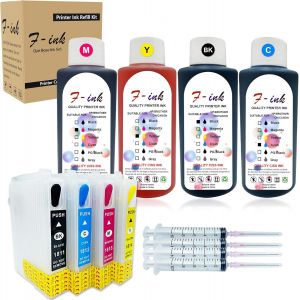 Fink Cartouche D'Encre Rechargeable Et Encre De Bouteille 4X100Ml Compatible Pour Epson 18Xl, Fonctionne Avec Expression Home Xp-30 Xp-102 Xp-202 Xp-302 Xp-402 Xp-105 Xp-402 Xp-305 Xp-405 Xp-405Wh - Neuf